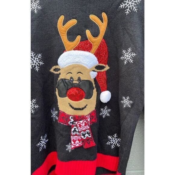 Ugly Christmas Sweater womens sz small Reindeer snowflakes pullover long sleeve - Picture 2 of 8